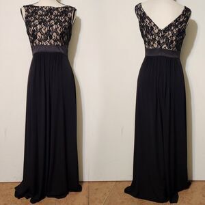 Jessica Howard Black Lace Maxi Gown Cocktail Dress Sz 4 Fairy whimsigoth Oscars